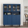 63.00"H Tall Storage Cabinet with Tempered Glass Doors, Adjustable Shelves, 4-Door MDF Bookcase for Living Room, Bedroom, Office - 4 of 4