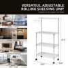 Karl Home 3 Layer Adjustable Kitchen Bakers Rack Microwave Oven Stand Storage Cart, Silver Powder - 3 of 4