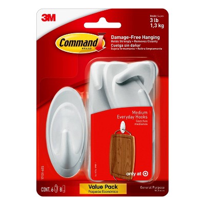 3M Command Hooks, Medium, White (Pack of 3), 3 packs - Fry's Food