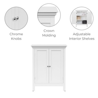 White Two-Door Cabinet with Adjustable Shelving