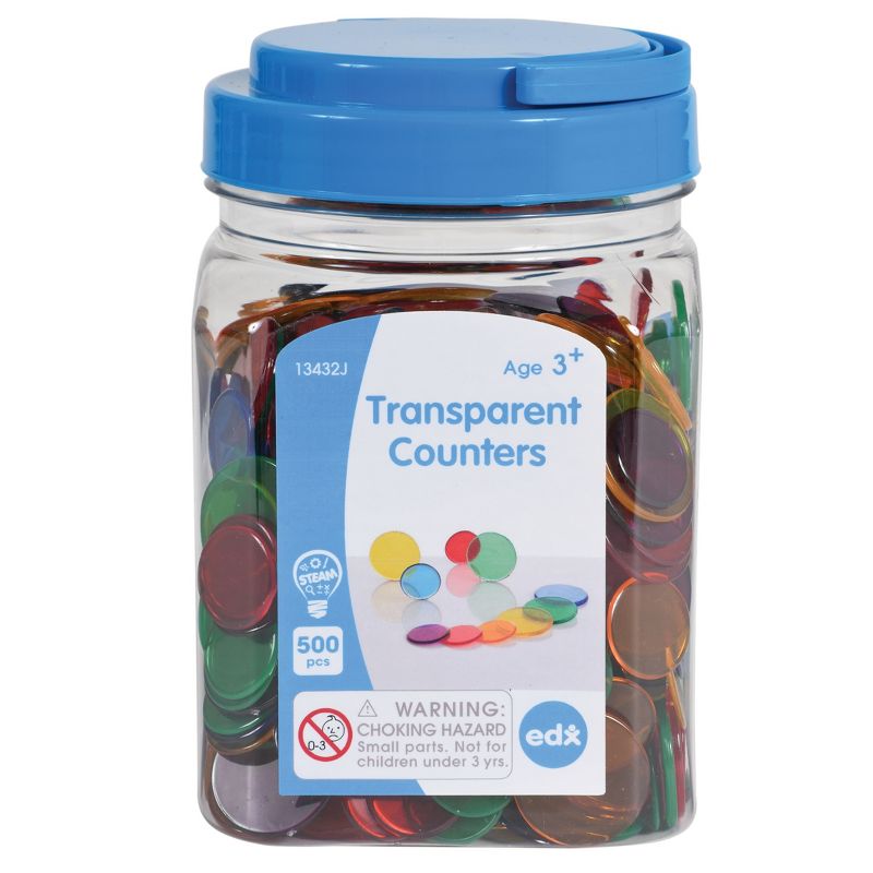 Edx Education Transparent Counters, Mini Jar, Set of 500, 3 of 5