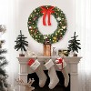 VINGLI 36 Inch Christmas Door Wreath Decorations with 100 Lights and 300 PVC Branches, Pre-lit Artificial Christmas Wreath for Front Door - 3 of 4