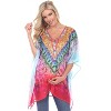 Maternity Animal Print Caftan with Tie-up Neckline - One Size Fits Most - White Mark - 2 of 3