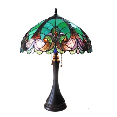 Chloe Lighting Amor Tiffany-style 2 Light Victorian Table Lamp 16" Shade