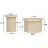 Round Coffee Table, Grille Molding, Suitable for Bedroom, Living Room - 3 of 4