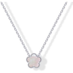 14K Gold Plated Clover Necklace for Women, Four Leaf Clover with Gemstone Accents - 1 of 4