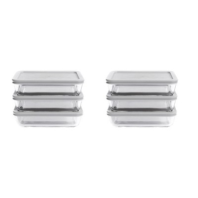 Dura Culina® 12pc 3-Cup Size Rectangular Stackable Glass Food Container Set