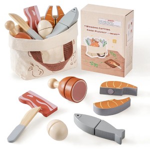 ROBOTIME Play Food and Toy Kitchens, Pretend Cutting Food Toys with Accessories, for Children's Gift, 7PCS, Multicolored, 5.91"*2.36"*4.71" - 1 of 4
