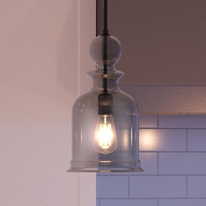 Urban Ambiance Luxury Modern Farmhouse Farmhouse Pendant Light,  16-1/2" x 9",  Charcoal Finish, UHP3044 - 1 of 4