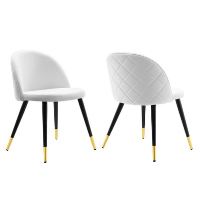 Modway Cordial Performance Velvet Dining Chairs - Set of 2