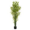 NicBex Artificial Palm Tree/Bamboo Set of 2 in Pots Tropical Faux Palm Trees with Bendable Fronds, Ready-to-Use Indoor/Outdoor Floor Plants - 3 of 4