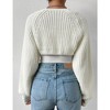 Womens Cardigan Long Sleeve Open Front Sweater Shrug Midweight Cozy Bolero for Winter Cable Knit Ribbed Cuff Sweater Cardigan - 2 of 4