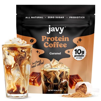 Javvy Protein Coffee - Premium Whey Protein & Instant Iced Coffee - 100% Arabica Coffee - Zero Artificial Flavors & Sweeteners, 20 Servings