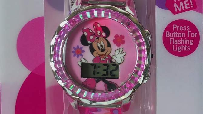 Girls&#39; Minnie Mouse LCD Watch - Pink, 5 of 6, play video