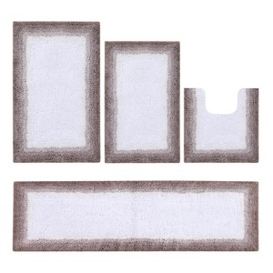 Torrent Collection 4 Piece 100% Soft Cotton Tufted Weave Bath Rug Set, Ombre Pattern, Super Soft & Absorbent, Machine Washable Bathroom Mats - 1 of 4