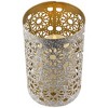Northlight Laser-Cut Iron Votive Candle Holders - 6.25" - White and Gold Finish - Set of 3 - 4 of 4