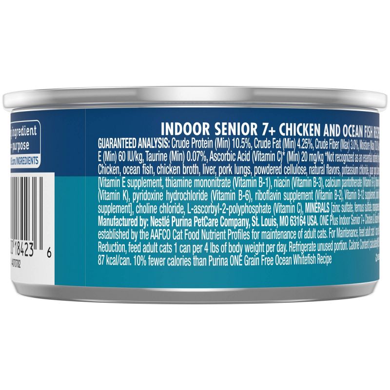 Purina ONE Indoor Advantage Senior 7+ Chicken and Ocean White Fish Wet Cat Food - 3oz, 4 of 7