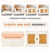 Unikito Stackable Plastic Storage Bins with Lids, Folding Storage Organizer Boxes Containers with Wheels, 26x15.7x14.8 inch, Large 1PC, White - 4 of 4