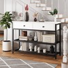 Console Table, Sofa Table, Industrial Entryway Table with 2 Drawers and 2 Tiers Shelf - 2 of 4