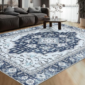 Garvee 10x13FT Washable Large Area Rug for Living Room Rugs,Non-Slip Floor Carpet, Low Pile Foldable Vintage Rug,for Bedroom Dining Room Office - 1 of 4