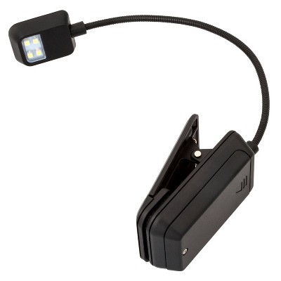 Black Quad LED Clip-On Reading Light with Flexible Neck