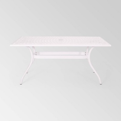 Phoenix Rectangle Aluminum Dining Table - White - Christopher Knight Home