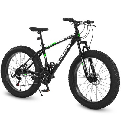Infurnic Bicycles Fat Tire Bike 21 Speed Mountain Bike, Urban Commuter City Bicycle, Black, 74*25*41
