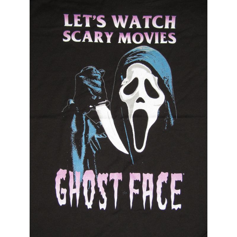 Ghost Face Killer Watch Scary Movies Men's Black T-shirt, 2 of 4