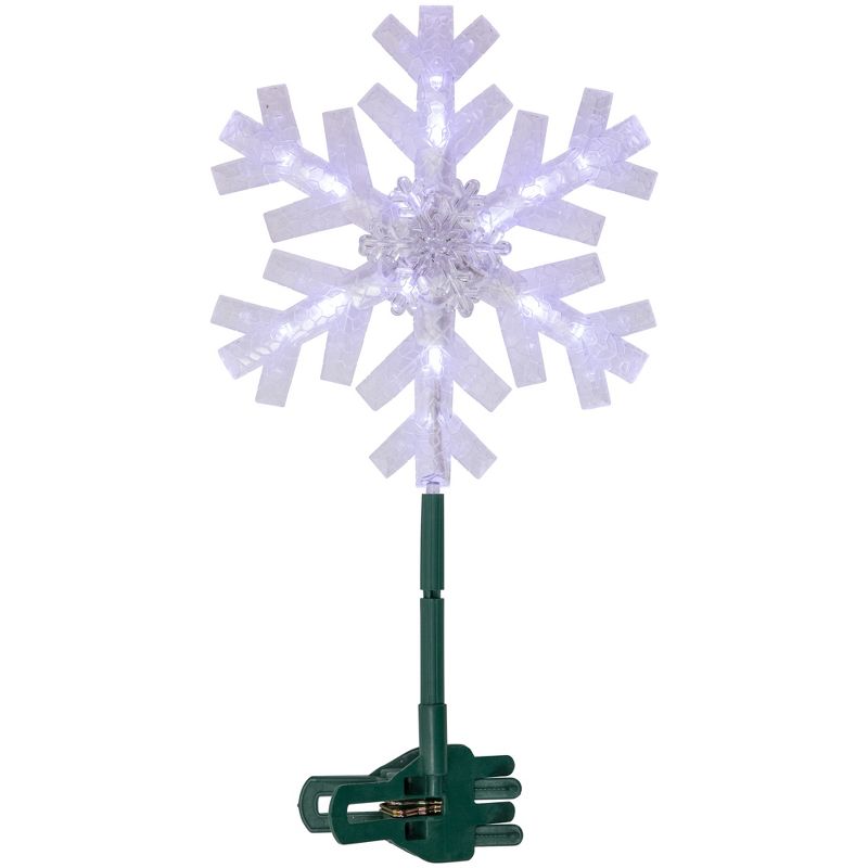 Northlight 14.75" LED Lighted Clip-On Snowflake Christmas Tree Topper, White Lights, 2 of 7