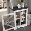 OKD 23″ Wide Hall Tree with 6 Shoe Cubbies & 5 Coat Hooks, Farmhouse Entryway Hutch with adjustable shelves - 3 of 4