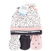 Hudson Baby Infant Girl Cotton Cap and Scratch Mitten Set, Berry Floral, 0-6 Months - 2 of 4