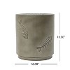 Kumasinova 18" MGO Side Table Cylindrical Outdoor End Table with Fish Pattern,Decorative Poolside Table Weather Resistant Accent End Table,Gray - 2 of 4