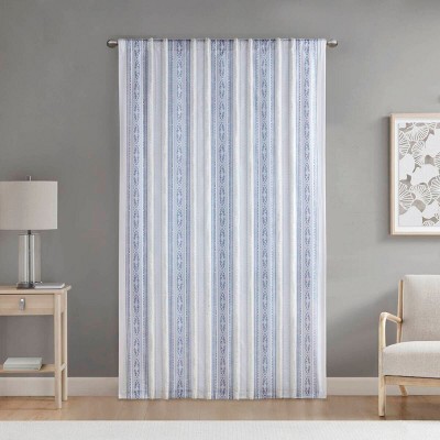Kumasinova 1PC/2PCS 84"/95" Print Boho Curtains Panel,Window Curtains with Chenille Stripe,Kitchen Curtains for Living Room & Bedroom Curtains Decor