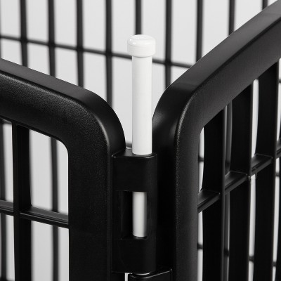Black 8-Panel Plastic Pet Playpen for Indoor/Outdoor Use
