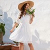 Clearlove Women's Summer Casual Short-Sleeved V-Neck Dress Polka Dot Mid-Length Dress - 2 of 4