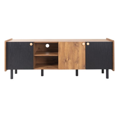 LIVAREEmlen Mid Century TV Stand with 3 Cabinets, Media Console Table for TVs up to 70'', Entertainment Center with Storage for Living room, Bedroom