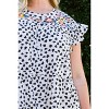 Slickblue Women's Cream Tiered Babydoll Dress With Floral Yoke, Ruffled Cap Sleeves, Printed Design, Size S-L - 4 of 4