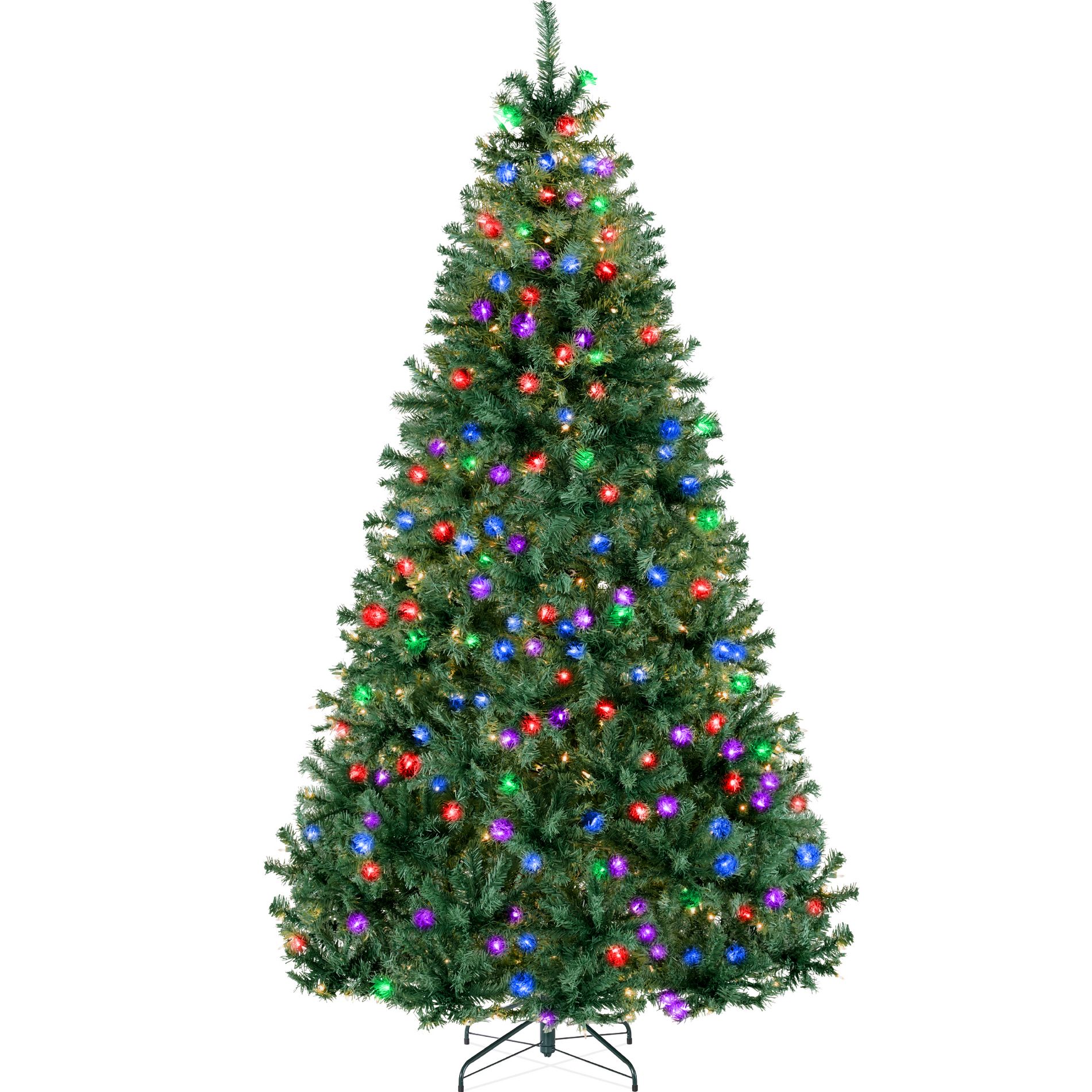 Best Choice Products 6ft Pre-Lit Christmas Tree w/ Twinkling Artificial Pine Lighted Holiday Decor - Multi-Color LEDs