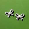 Ross-Simons 4-4.5mm Cultured Pearl and .11 ct. t.w. Diamond Bow Earrings in Sterling Silver - 3 of 4