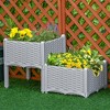Aghana Digitals Elevated 2-Piece Plastic Planter Box Set: Self-Watering, Back-Friendly Raised - 2 of 4