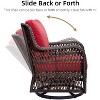Whizmax 3 Pieces Outdoor Wicker Swivel Rocker Patio Set with Premium Cushions and Armored Glass Top Side Table for Backyard - 3 of 4