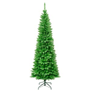 National Tree Company 7.5' First Traditions Unlit Pencil Slim Rowan Artificial Christmas Tree - 1 of 3
