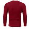 Men's Knitted Sweater Ribbed Slim Fit Sweatshirt Solid Stripe Long Sleeves Crew Neck Ribbing Top - 3 of 4