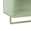 23.62"Glass Doors Modern Two-door Wall Cabinet with Featuring Two-tier Enclosed Storage, an Open Shelf - 3 of 4