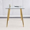 CAVINAS Dining Table Contemporary Rectangle Tempered Glass Dining Table with Metal Legs - 2 of 4