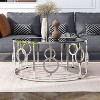 Oakmonte Mirrored Round Coffee Table Chrome - HOMES: Inside + Out: Art Deco, Tempered Glass, 36" - 3 of 4