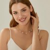 Turandoss Pearl Necklace for Women Trendy, Dainty 18K Gold Layered Pendant Necklace, Bride Bridesmaid Gifts Wedding Birthday, 15+2.5/17+2.5In - 3 of 4