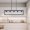 YANSUN 5-Light Matte Black Farmhouse Kitchen Island Pendant Lighting, Modern Rectangular Chandeliers for Dining room Foyer - 3 of 4