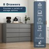 Resenkos Modern Mid Century 6 Drawer Wide Dressers Chests for Bedroom, Chest of Drawer Organizer Grey - 3 of 4