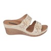 GC Shoes Cie Double Band Perforated Flower Comfort Slide Wedge Sandals - 2 of 4